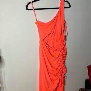 Superdown neon pink cut out dress